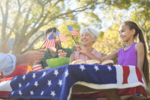 Seniors enjoying the 4th of July fireworks in Chicago